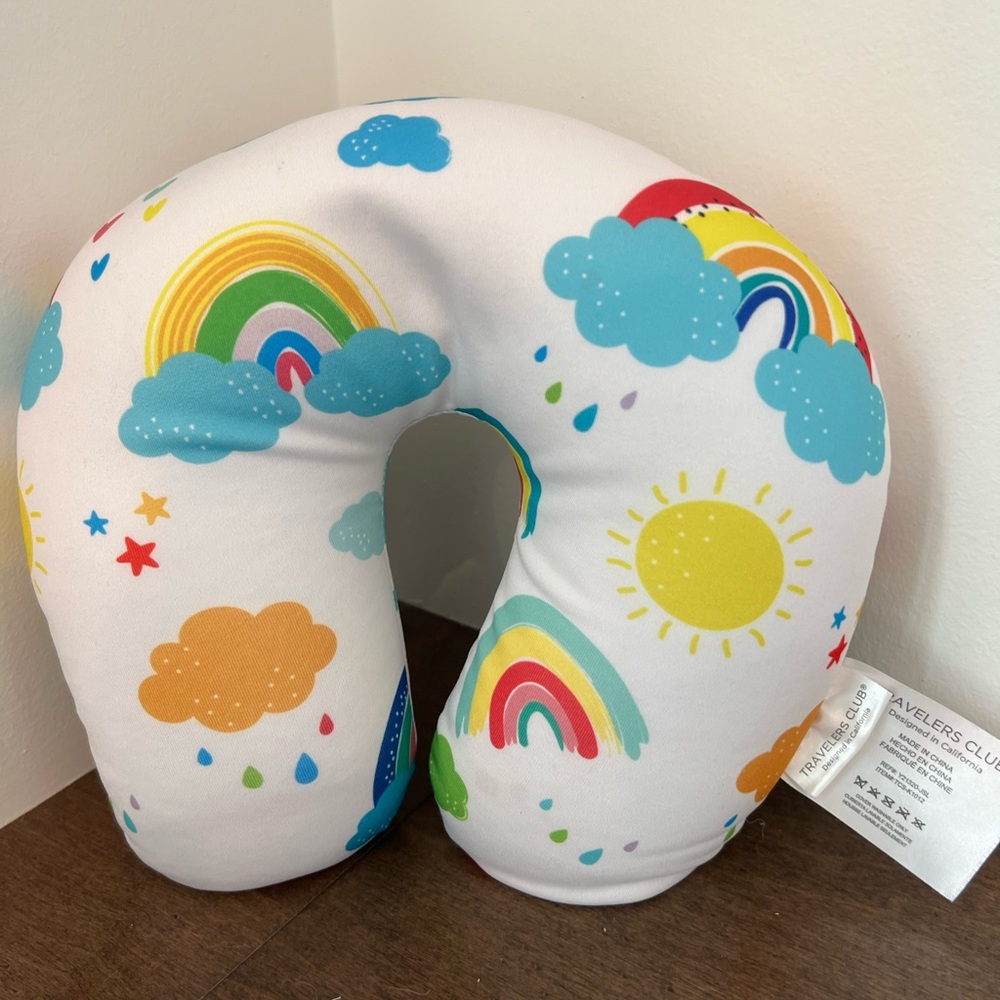 Kids Travelers Club Neck Pillow Rainbow